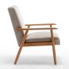 25.38'' Wide Classic Mid-Century Modern Arm Chair, Light Camel