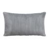 6pc Modular Sectional Set Gray Corduroy Upholstery 2x Armless Chairs 2x Corner Seats 2x Ottomans Pillows Living Room Furniture
