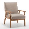 25.38'' Wide Classic Mid-Century Modern Arm Chair, Light Camel
