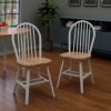 Windsor 2-Pc Chair Set; Natural and White