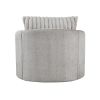 Modern Sleek Design Swivel Chair Cushion Seat Soft Gray Chenille Upholstered Plush Back Pillow Living Room Furniture 1pc
