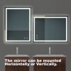 32x24inch Bathroom Led Classy Vanity Mirror with focused backplane,High Lumen,Dimmable Touch,Wall Switch Control, Anti-Fog