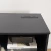 TV Stand Electric Fireplace TV Stand with Glass Shelves