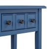 TREXM Rustic Console Table with Open Shelf, Rubber Wood Legs, Ideal for Entryways, Living Rooms, and Hallways (Navy)