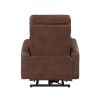 Power Lift Chair Brown Breathable Faux Leather Upholstery Transitional Living Room Furniture 1pc Power Reclining Motion