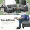 [VIDEO provided] 112*87" Sectional Sofa Couches Living Room Sets, 7 Seats Modular Sectional Sofa with Ottoman