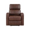 Power Lift Chair Brown Breathable Faux Leather Upholstery Transitional Living Room Furniture 1pc Power Reclining Motion
