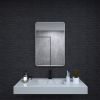 24x36 In. Aluminum Framed Rounded Rectangle Bathroom Wall Mirror, Brushed Nickel Bathroom Vanity Mirror Farmhouse, Anti-Rust, Tempered Glass mirrors