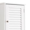 FRALIMK Medicine Cabinet, Hanging Cabinet with 3 Tiers, Single Louvered Door, Slim Wall cabinet for Home Bathroom Bedroom, White