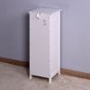 White Bathroom Storage Cabinet; Freestanding Cabinet with Drawers