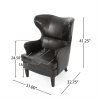 Elegant High Back Chair in Dark Brown PU Leather, Luxurious and Comfortable Design