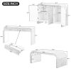TREXM Unique Retro Silhouette Sectional Three-Piece Set Containing Sideboard, Console Table and Coffee Table, Suitable for Dining Room