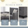 [VIDEO provided] [New] 91*91" Modern Upholstered Living Room Sectional Sofa, L Shape Furniture Couch with 3 Pillows