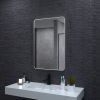 24x36 In. Aluminum Framed Rounded Rectangle Bathroom Wall Mirror, Brushed Nickel Bathroom Vanity Mirror Farmhouse, Anti-Rust, Tempered Glass mirrors
