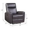 Blane Brown Top Grain Leather Match Power Motion Recliner