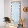 Hollywood Full Length Mirror with Lights Full Body Vanity Mirror with 3 Color Modes Lighted Standing Floor Mirror for Dressing Room Bedroom Wall Mount