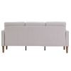 180*76*85cm Linen Solid Wood Legs Second Generation Three Seats Without Chaise Concubine Solid Wood Frame Can Be Combined With Single Seat Double Seat