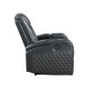 Alair Dark Gray Leather Aire Power Motion Recliner W/Bluetooth, Wireless Charger & Cupholder