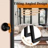 36"*24"Iron Right-angled Rectangular Black Rotating Hardware Wall Mirror Decorative Bathroom Mirror with Elegant Scalloped Design