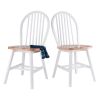 Windsor 2-Pc Chair Set; Natural and White