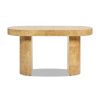 Jesse 55.5" Single Drawer Oval Computer Desk, Warm Natural Brown Burl Wood