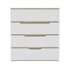 Zoe Dresser; Superior Top; Four Drawers -White / Light Oak
