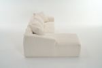 LingYu023White Compression Sofa, Memory Foam 3-Seater Sofa, No Installation & Easy to Transport, Deep Seat Modern Sofa with Corduroy Fabric