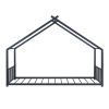 Twin Size Metal House Bed, Black