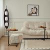 Brown C-shaped Side Table, Small Sofa Table for Living room