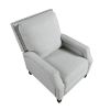 Push Back Reclining Chair Transitional Style Gray Chenille Upholstery 1pc Cushion Seat Modern Living Room Furniture
