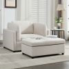 Modern Oversized Armchair with Ottoman, Single Sofa with Lumbar Support, Accent Chair, Reading Chair for Bedroom, Living Room, Cream