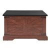 Farmhouse Coffee Table, Square Wood Table with Large Hidden Storage Compartment for Living Room