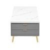 Modern Lift Top Coffee Table Multi Functional Table with Drawers in Gray & White