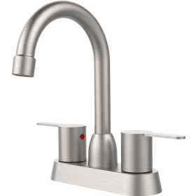 2 Handles Bathroom Sink Faucet, Brushed Nickel Centerset RV Bathroom Faucets For 2 3 Hole (Option: Brushed Nickel)